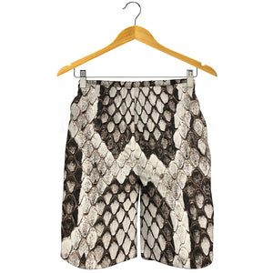 Beige Snakeskin Print Men's Shorts