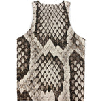 Beige Snakeskin Print Men's Tank Top