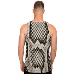 Beige Snakeskin Print Men's Tank Top