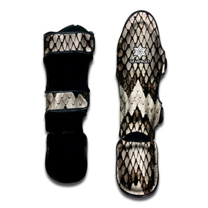 Beige Snakeskin Print Muay Thai Shin Guard