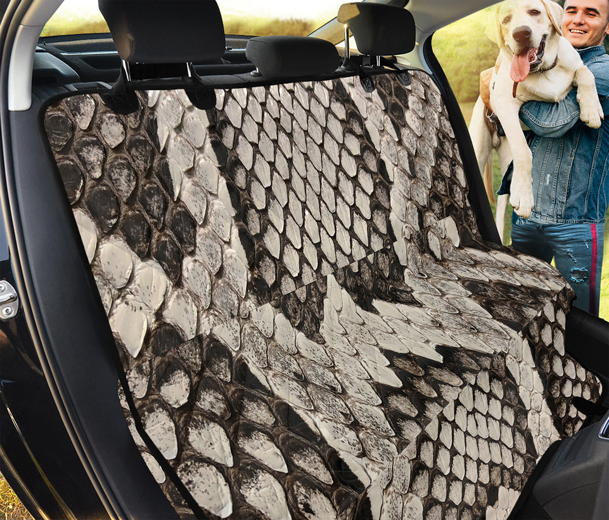 Beige Snakeskin Print Pet Car Back Seat Cover