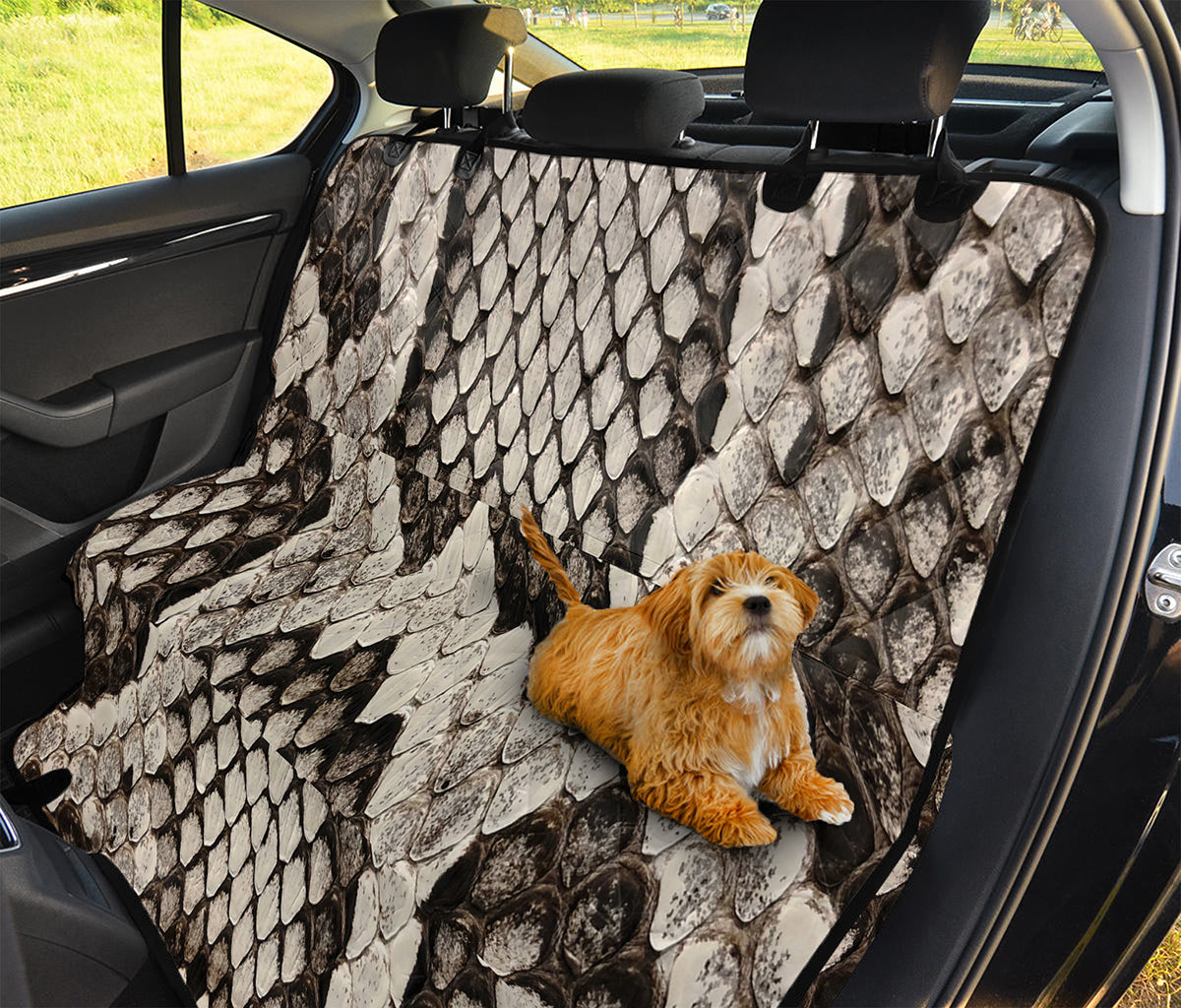 Beige Snakeskin Print Pet Car Back Seat Cover