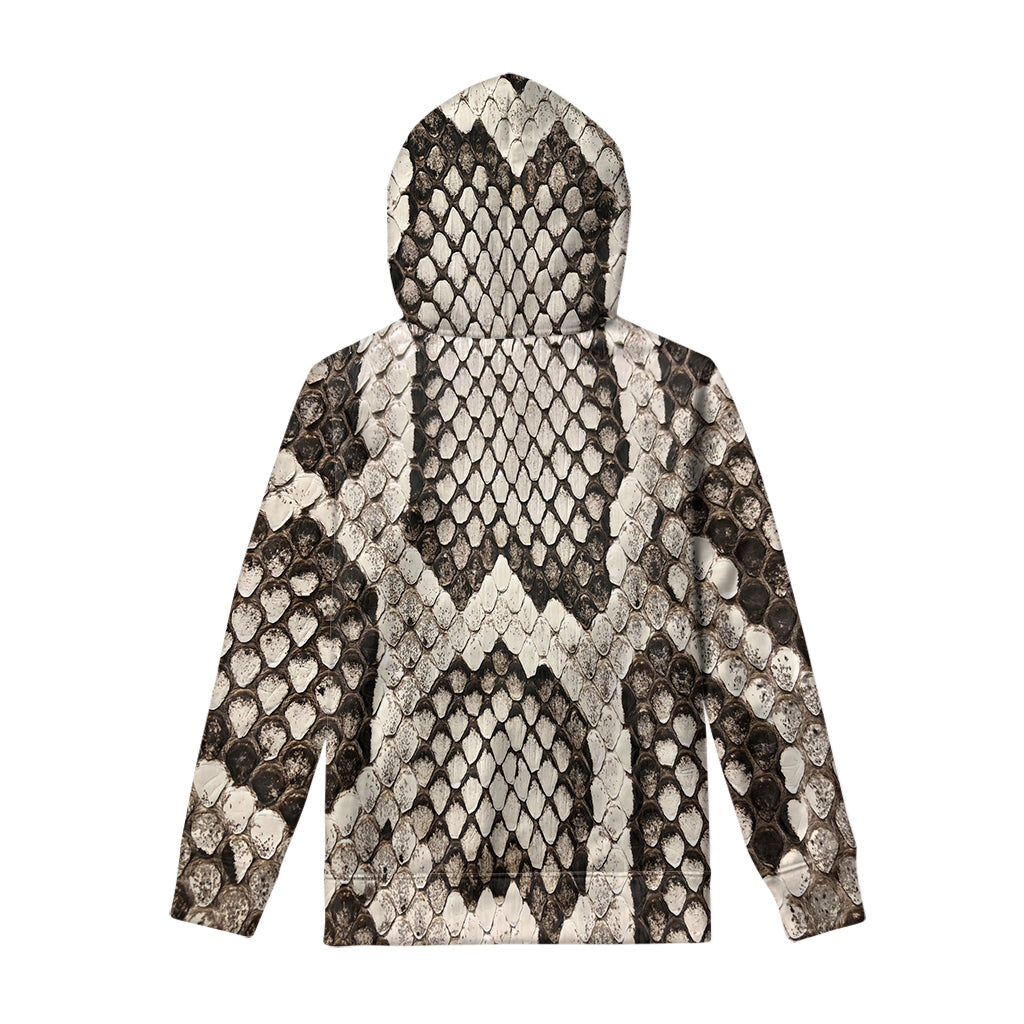 Beige Snakeskin Print Pullover Hoodie