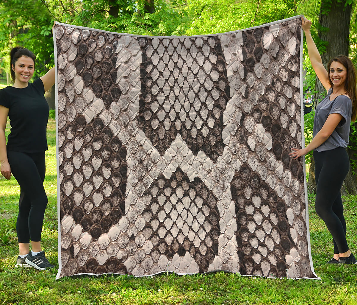 Beige Snakeskin Print Quilt