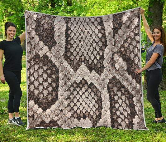 Beige Snakeskin Print Quilt