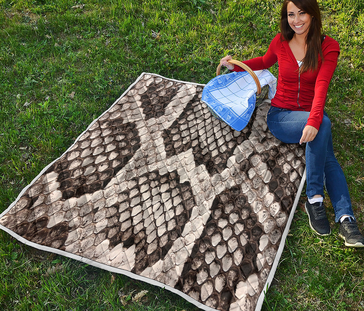 Beige Snakeskin Print Quilt