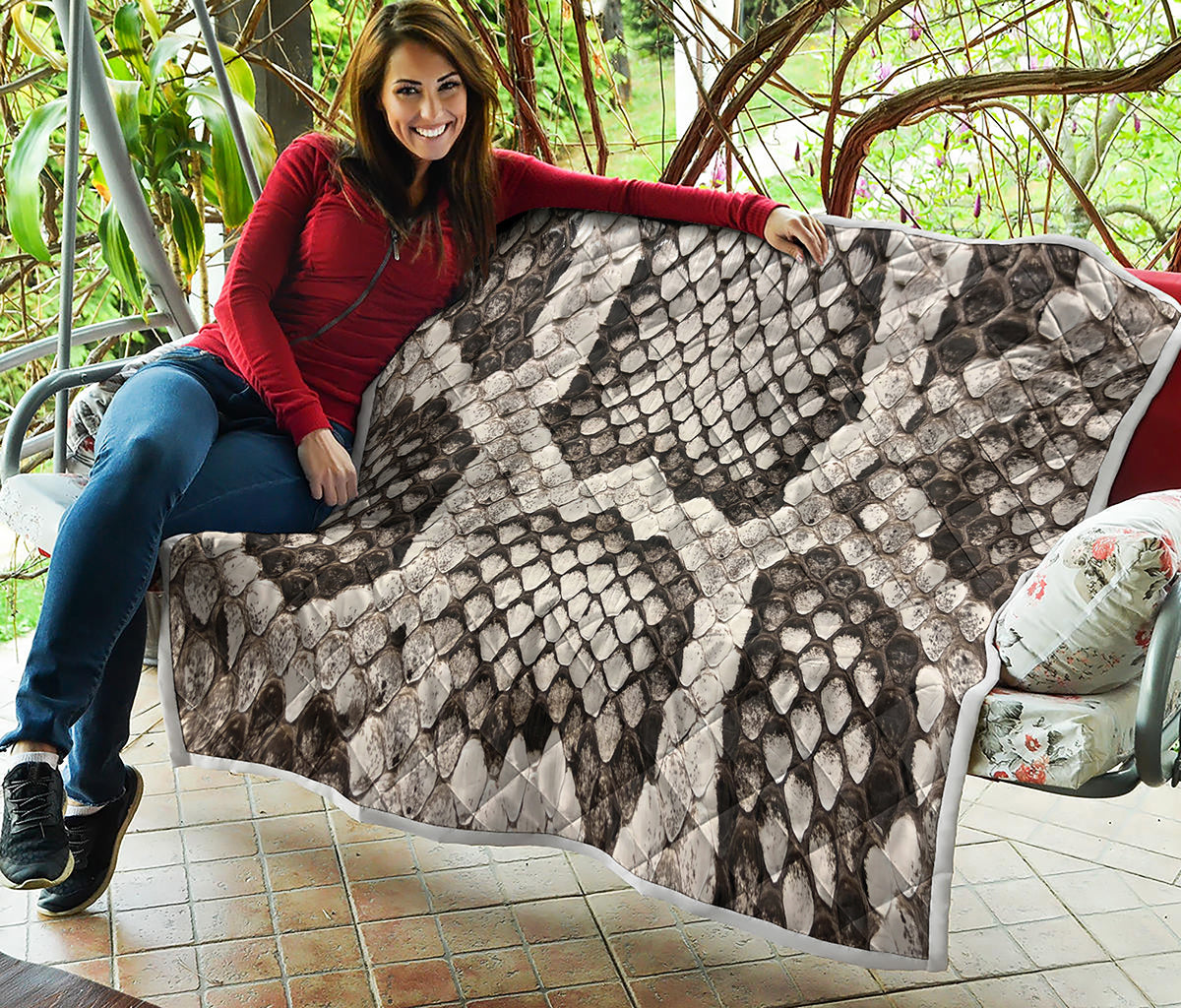 Beige Snakeskin Print Quilt