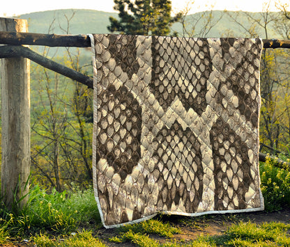 Beige Snakeskin Print Quilt