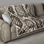 Beige Snakeskin Print Quilt