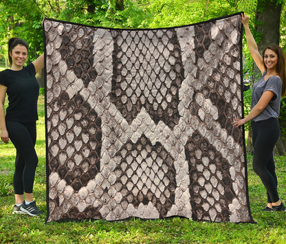 Beige Snakeskin Print Quilt