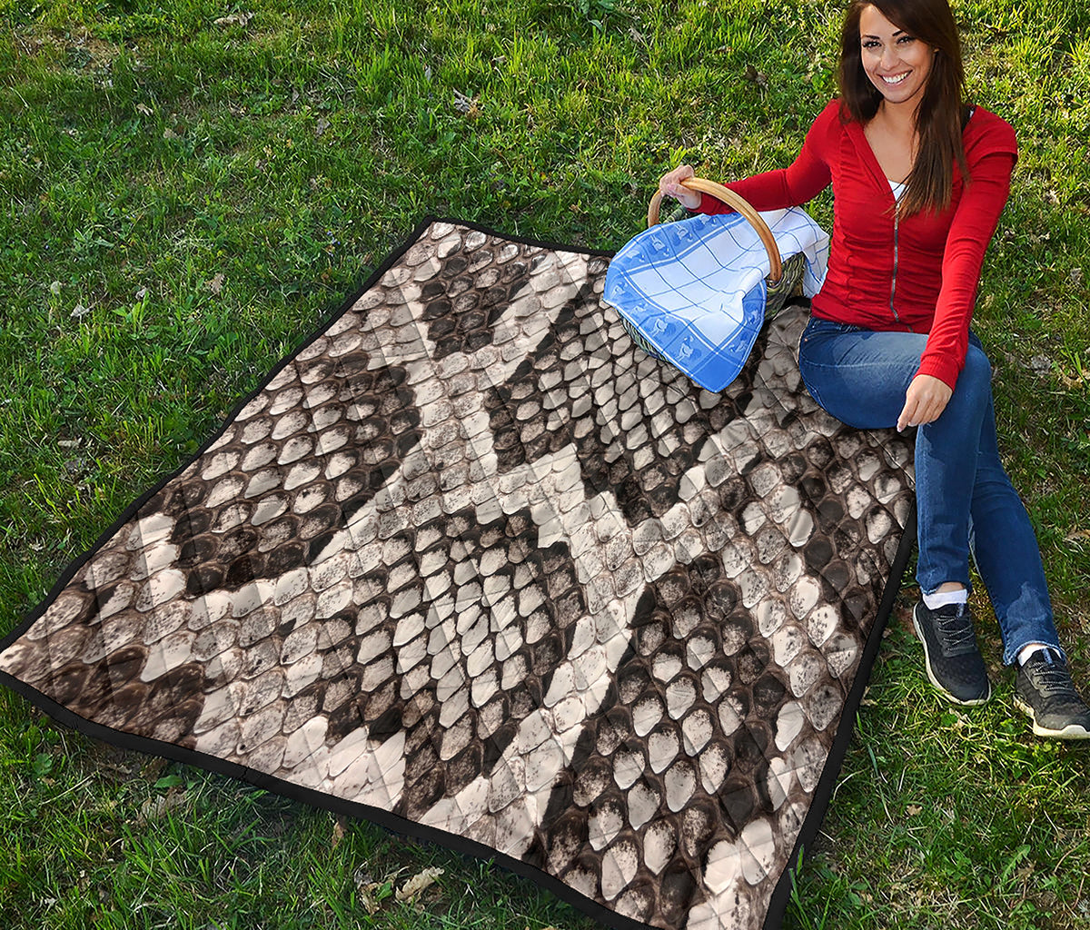 Beige Snakeskin Print Quilt