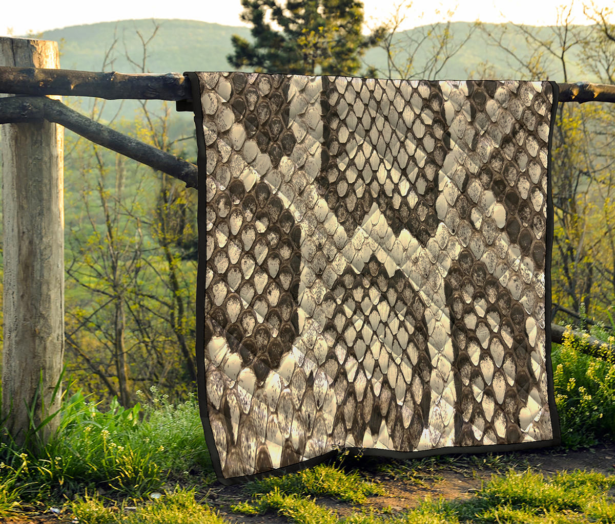 Beige Snakeskin Print Quilt