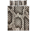 Beige Snakeskin Print Quilt Bed Set