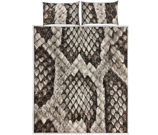 Beige Snakeskin Print Quilt Bed Set
