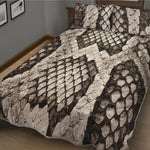 Beige Snakeskin Print Quilt Bed Set