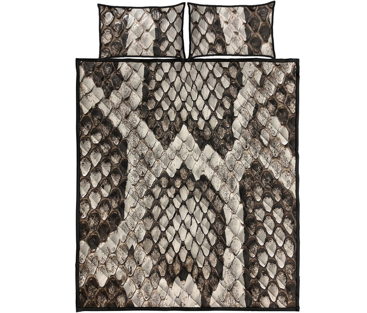 Beige Snakeskin Print Quilt Bed Set
