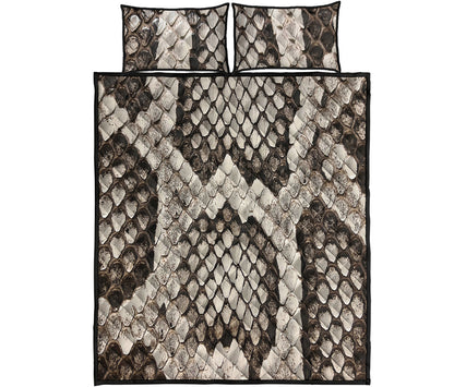 Beige Snakeskin Print Quilt Bed Set