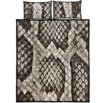 Beige Snakeskin Print Quilt Bed Set