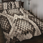 Beige Snakeskin Print Quilt Bed Set