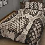 Beige Snakeskin Print Quilt Bed Set