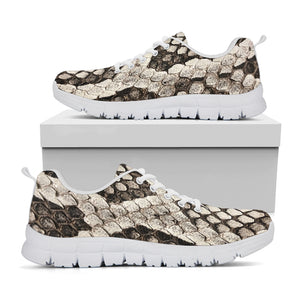 Beige Snakeskin Print White Sneakers