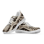 Beige Snakeskin Print White Sneakers