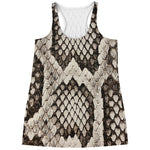 Beige Snakeskin Print Women's Racerback Tank Top