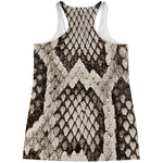 Beige Snakeskin Print Women's Racerback Tank Top