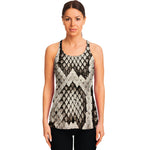 Beige Snakeskin Print Women's Racerback Tank Top
