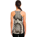 Beige Snakeskin Print Women's Racerback Tank Top