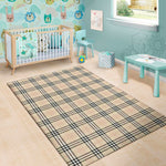 Beige Tartan Pattern Print Area Rug