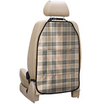 Beige Tartan Pattern Print Car Seat Organizers