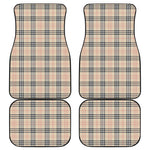 Beige Tartan Pattern Print Front and Back Car Floor Mats