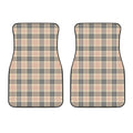 Beige Tartan Pattern Print Front Car Floor Mats