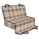 Beige Tartan Pattern Print Pet Car Back Seat Cover