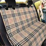 Beige Tartan Pattern Print Pet Car Back Seat Cover