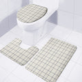 Beige Tattersall Pattern Print 3 Piece Bath Mat Set