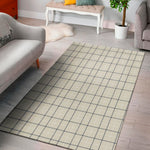 Beige Tattersall Pattern Print Area Rug