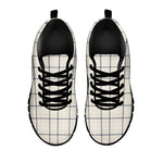 Beige Tattersall Pattern Print Black Sneakers