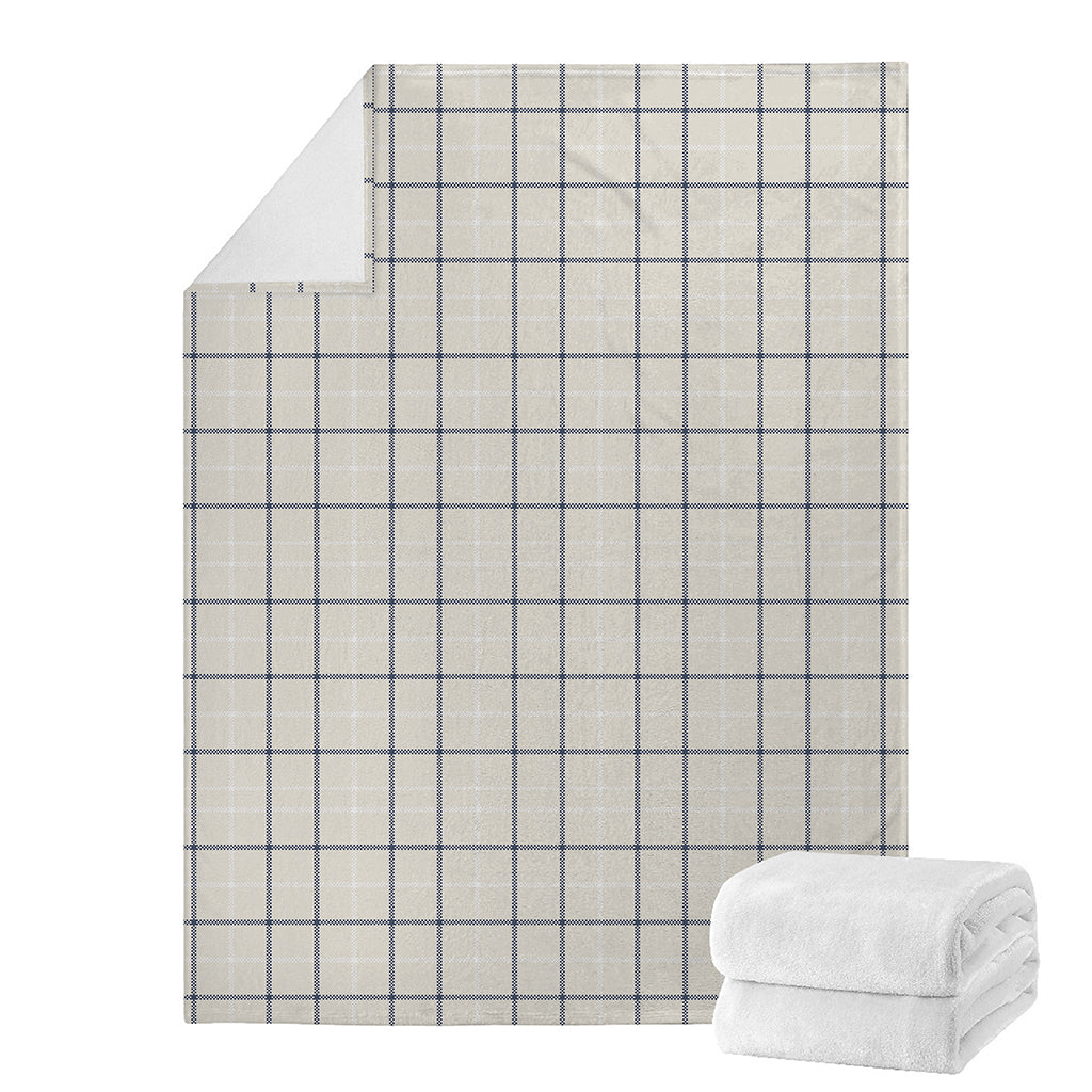 Beige Tattersall Pattern Print Blanket