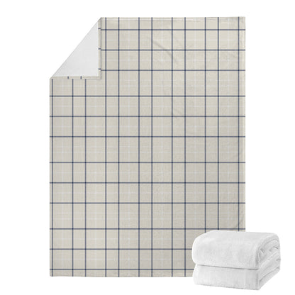 Beige Tattersall Pattern Print Blanket