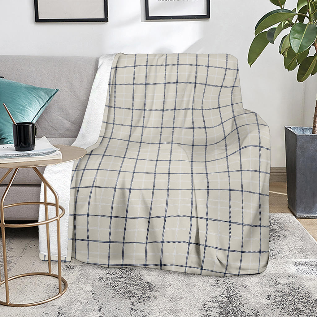Beige Tattersall Pattern Print Blanket