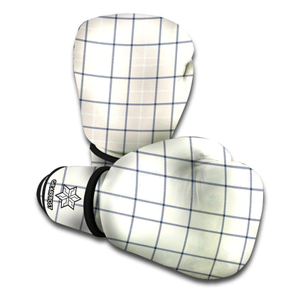 Beige Tattersall Pattern Print Boxing Gloves