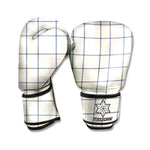 Beige Tattersall Pattern Print Boxing Gloves