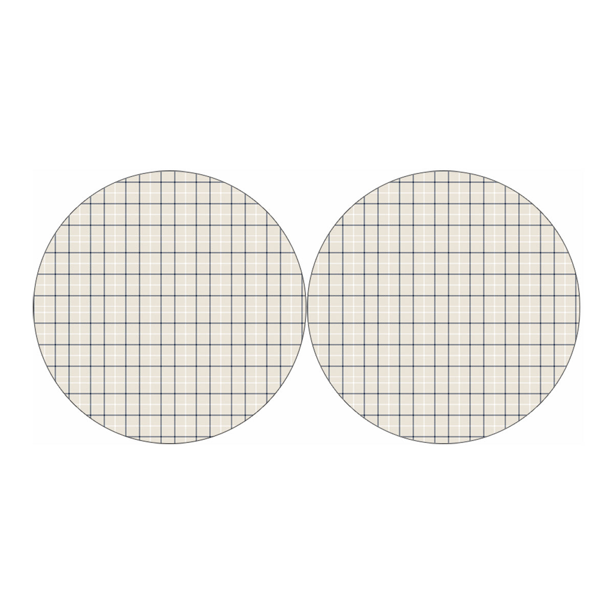 Beige Tattersall Pattern Print Car Coasters