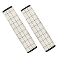 Beige Tattersall Pattern Print Car Seat Belt Covers