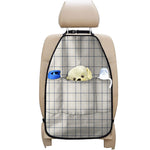 Beige Tattersall Pattern Print Car Seat Organizers