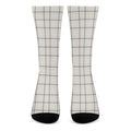 Beige Tattersall Pattern Print Crew Socks