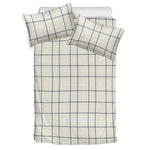 Beige Tattersall Pattern Print Duvet Cover Bedding Set