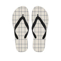 Beige Tattersall Pattern Print Flip Flops